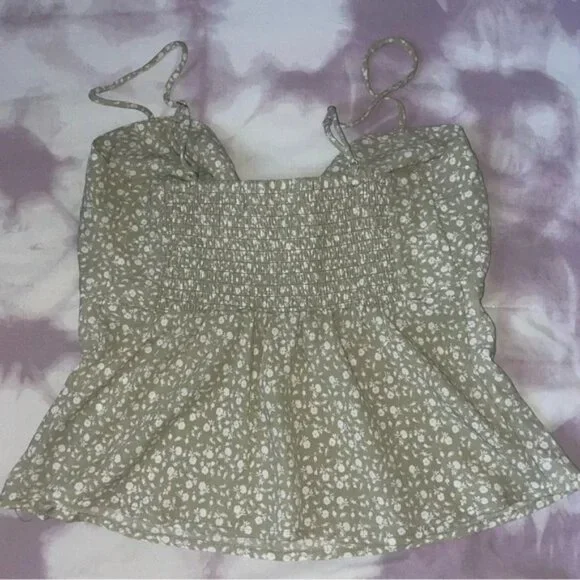 Abercrombie & Finch Floral Crop Tank Top Knot Detailing - Picture 4 of 5